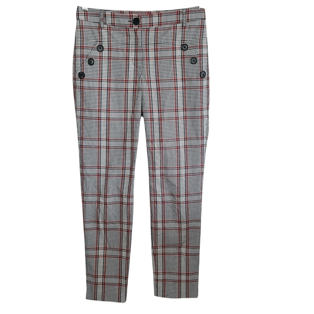 Veronica Beard Friedman Plaid Ankle Pants‎ Sz 0 Preppy Heritage Mid Rise USA